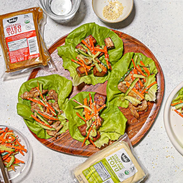 Hodo Miso Tofu Lettuce Wraps