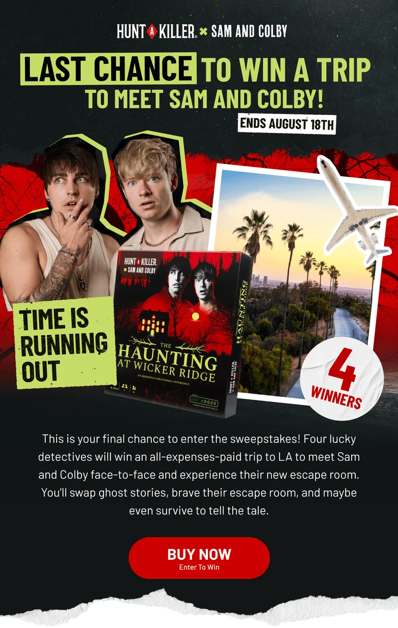 Last Chance to Win a Trip to Meet Sam and Colby! | Buy Now, Enter to Win