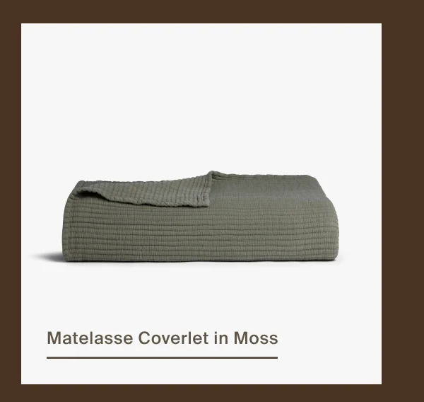 Matelasse Coverlet in Moss