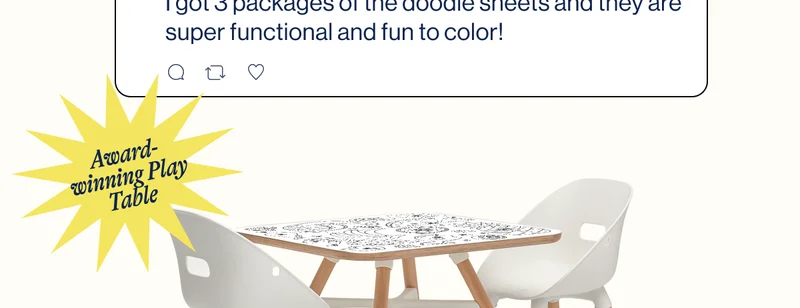 Great quality and super easy to assemble! Purchased for my granddaughter and she loves it! I got 3 packages of the doodle sheets and they are duper functional and fun to color! - Kellie P