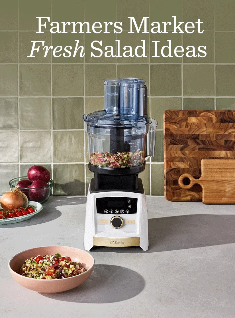 Salads are the perfect light meal during hot and hazy summer days. From succulent summer squash salads to crisp and crunchy chopped salads, these recipes use your Vitamix Food Processor Attachment to its full potential so you can chop, slice, shred, and mince with ease.