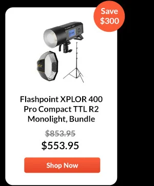 Flashpoint XPLOR 400 Pro Compact TTL R2 Monolight, Bundle