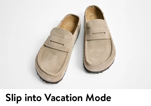 Birkenstock slip-ons.