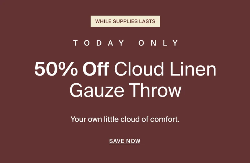 Today only 50% off Cloud Linen Gauze Throw