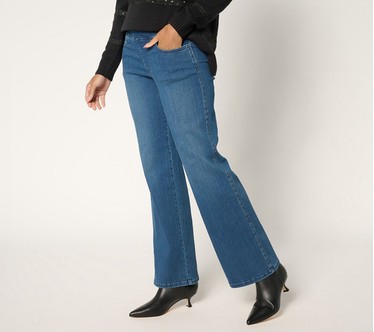 Belle by Kim Gravel Tall Primabelle Denim Studded Wide Leg Jean