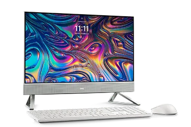 A Dell 24 All in one non touch desktop computer and a Dell wireless keyboard and mouse.