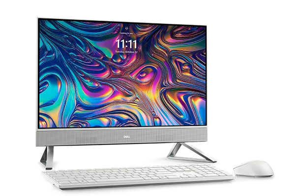 A Dell 24 All in one non touch desktop computer and a Dell wireless keyboard and mouse.