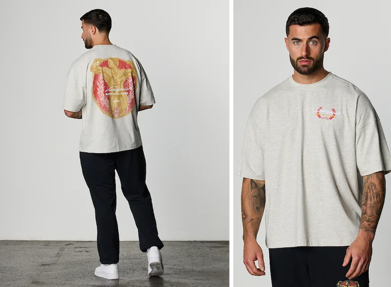 GOLDEN BOY ASH GREY BODYBUILDING TEE
