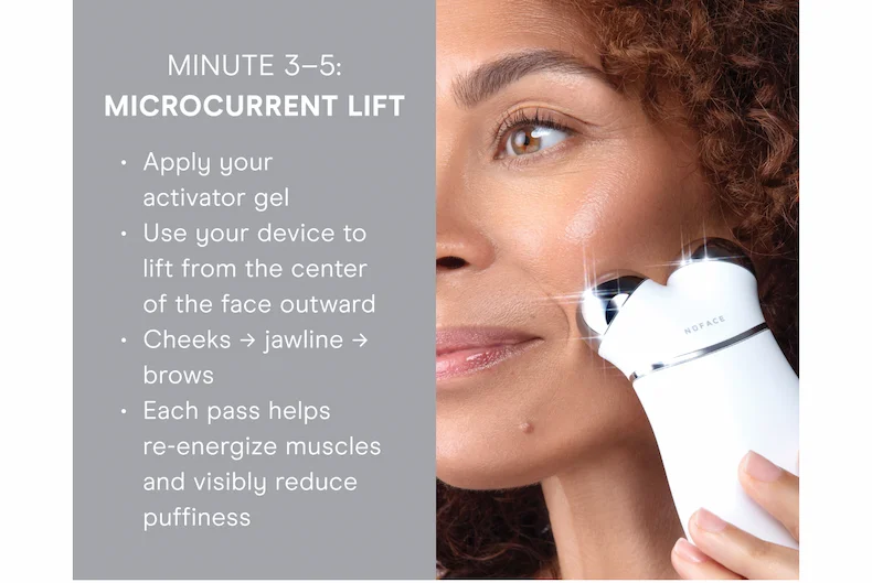 Minute 3–5: Microcurrent Lift