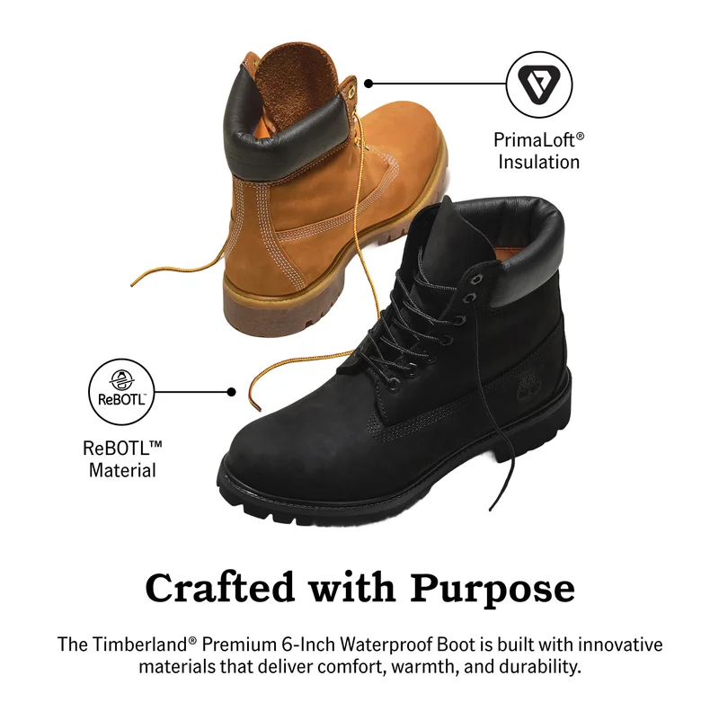 Crafted with Purpose. The TImberland Premium 6-Inch Waterproof Boot is built with innovative materials that deliver comfort, warmth, and durability.