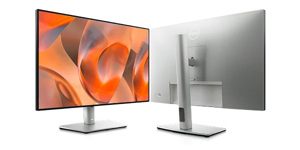 Front and rear images of a Dell UltraSharp 24 inch monitor.