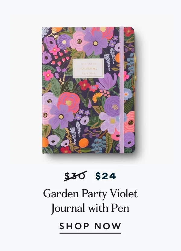 20% Off Garden Party Violet Journal with Pen