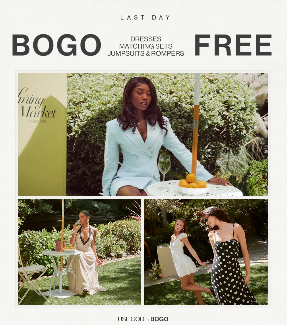 discount code FREE dresses, matching sets, jumpsuits, rompers. Last day to shop Fashion Nova styles with code discount code.