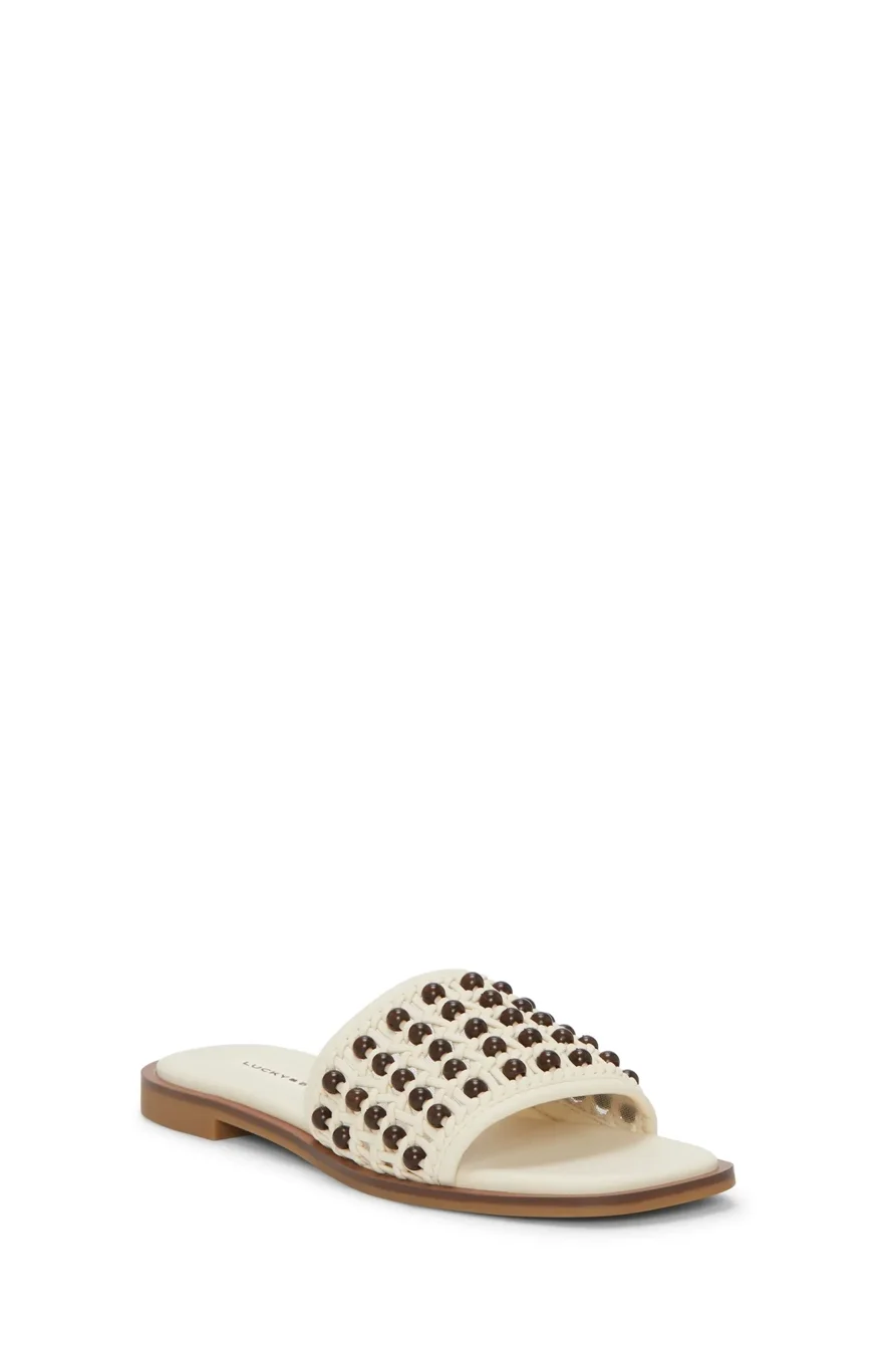 Image of Lucky Brand Gidya Slide - Women's Accessories Shoes Slides in White