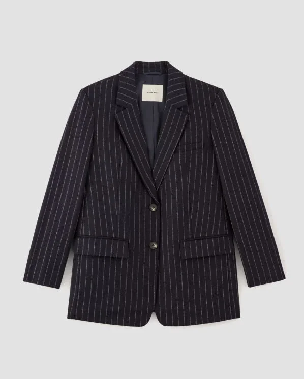 [Image] The Oversized Blazer in Wool | Navy / White