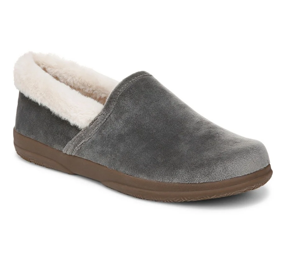 Vionic Velvet Cozy Collar Slippers - Clare