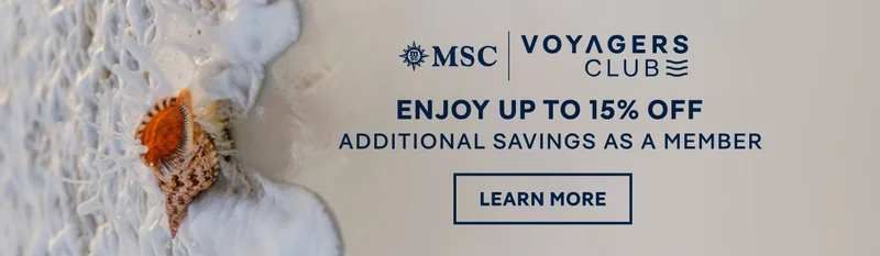 Voyagers Club:

Enjoy up&nbsp;to 15%&nbsp;off – Click to View Cruises & Book Now