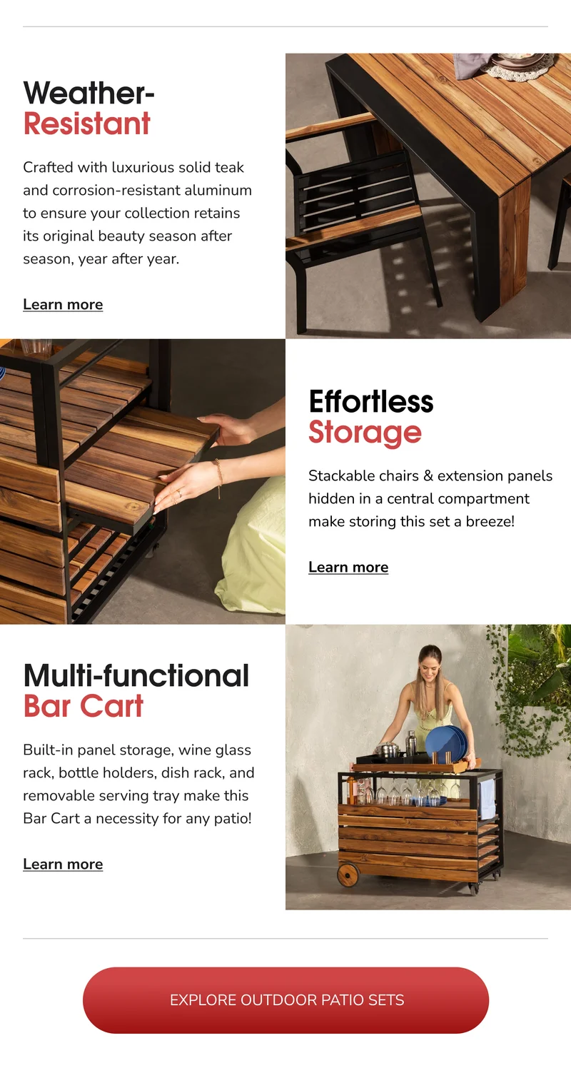 EXPLORE OUTDOOR PATIO SETS