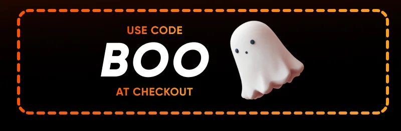 Use code "BOO" at checkout