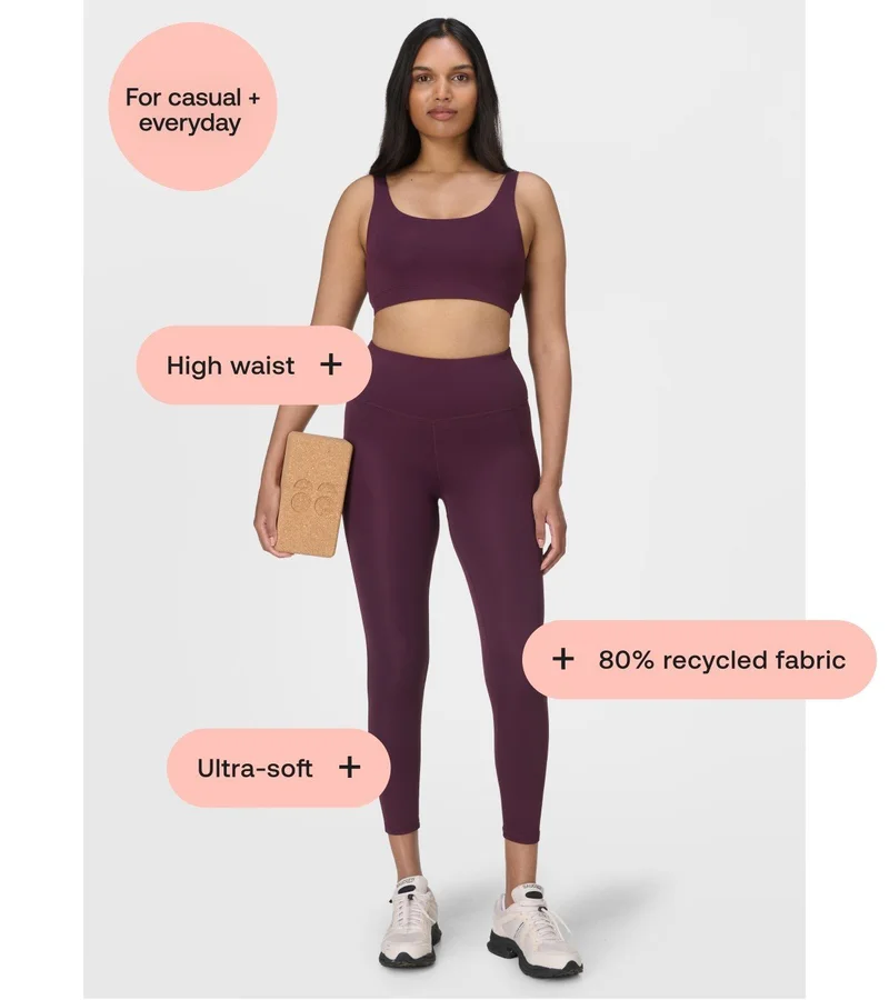 All Day Leggings Midnight Cherry Purple