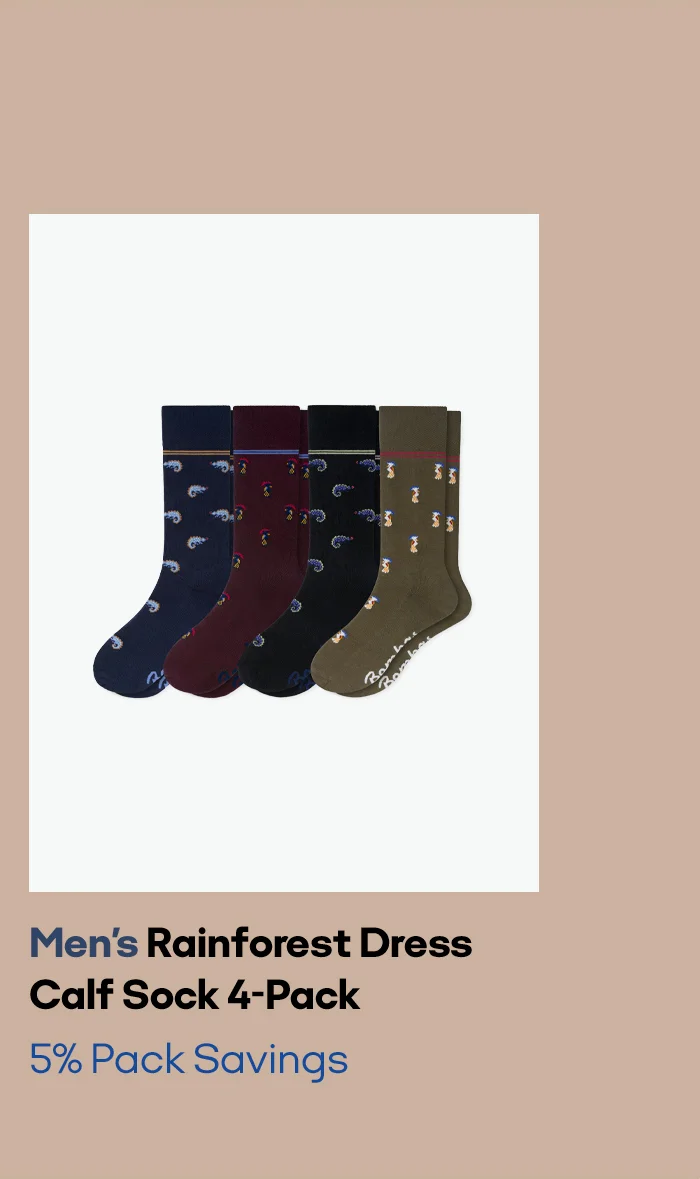 Men's Rainforest Dress Calf Sock 4-Pack 5% Pack Savings