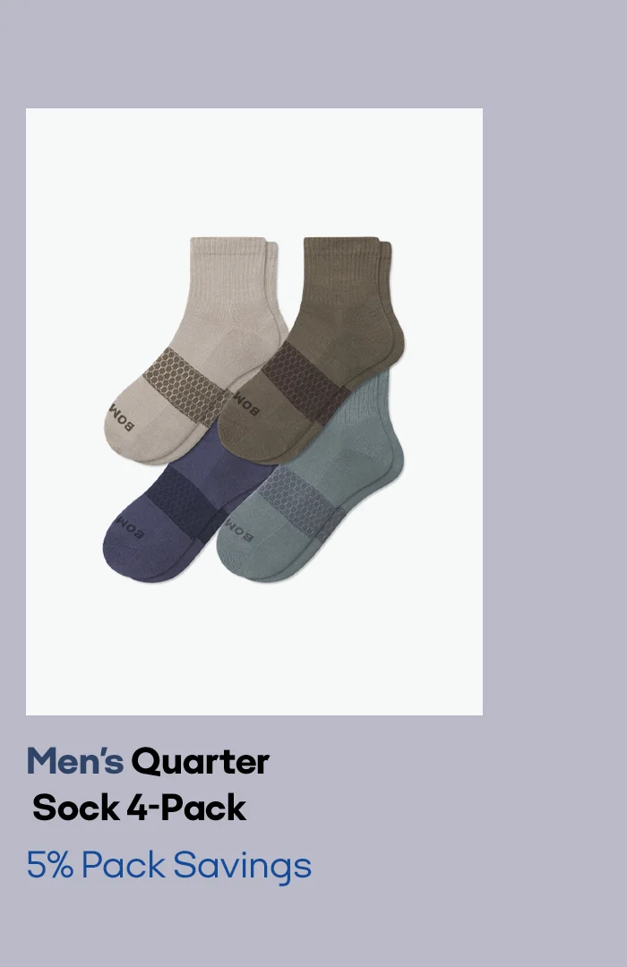 Men's Quarter Sock 4-Pack 5% Pack Savings