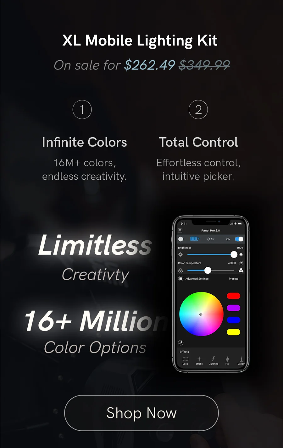 XL Mobile Lighting Kit is on sale for $262.49.