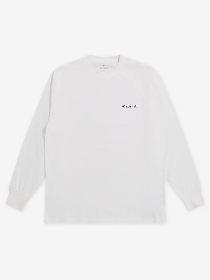 Image of Snow Peak Soft Cotton Relaxed Logo L/S T-Shirt - Off White