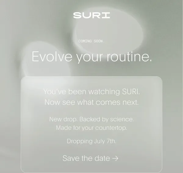 coming soon - evolve your routine. - save the date