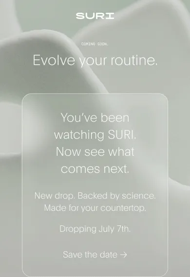 coming soon - evolve your routine. - save the date