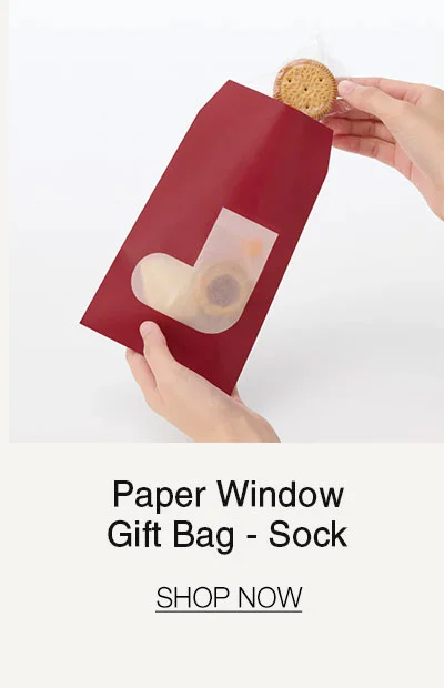Shop Paper Window Gift Bag - Sock