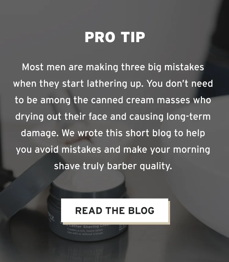 Image of shaving cream next sink with text overlayed