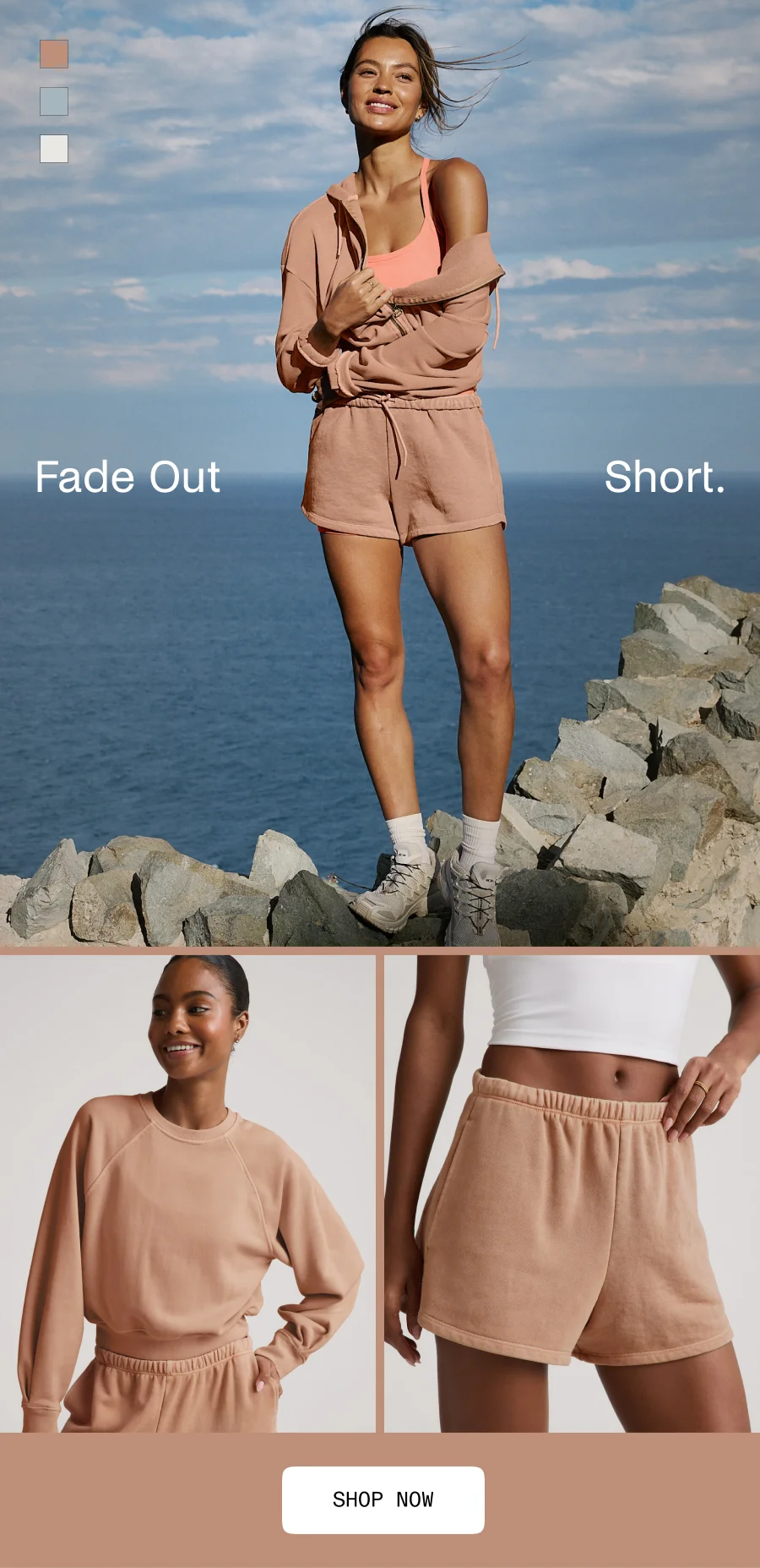 Fade Out Mid-Rise Short in Washed Sunny Tan