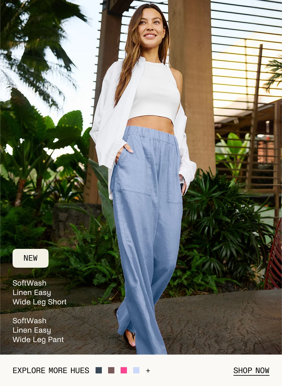 SoftWash Linen Easy Wide Leg Pant 31"