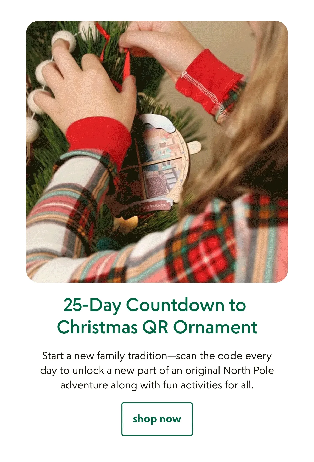 25-Day Countdown to Christmas QR Ornament