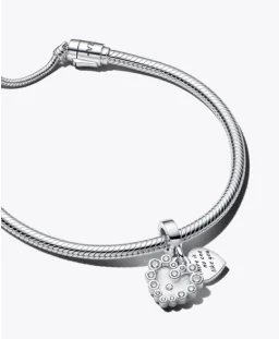 Sparkling Dangle Heart Bracelet Set