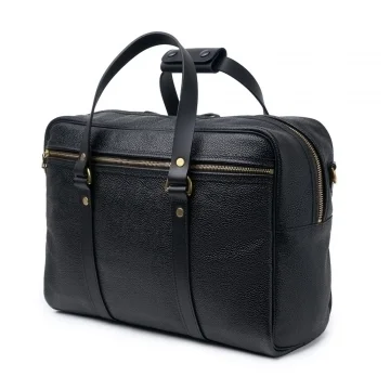 Traveller Bag in Black Grain Leather