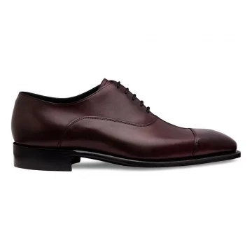 York Capped Oxford in Burgundy Calf Leather