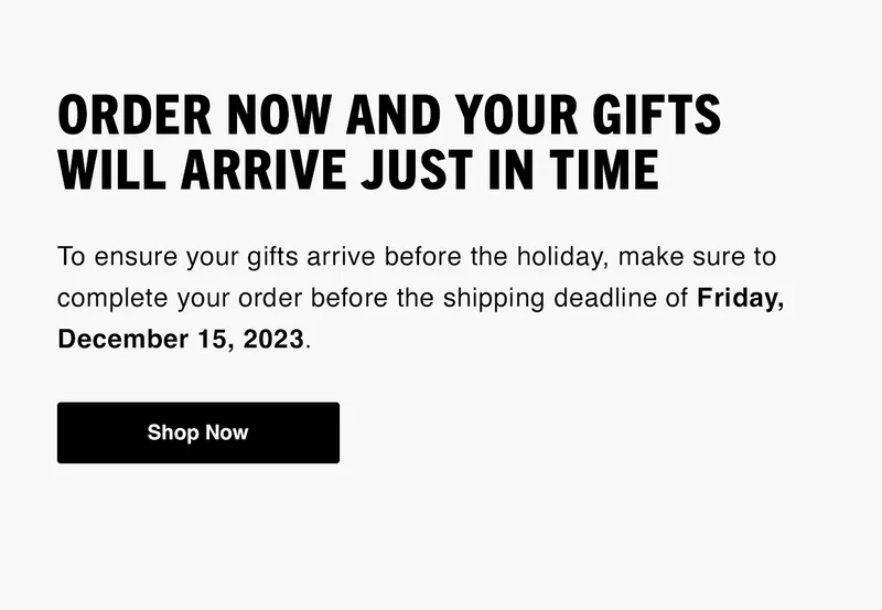 Christmas Shipping Deadline