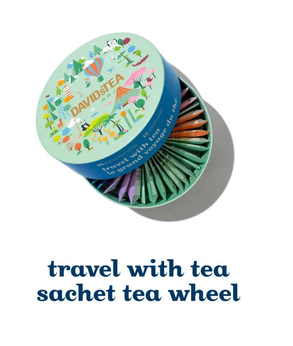 Travel with tea sachet tea wheel
