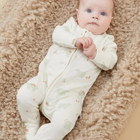 Polar Bear Clever Zip Baby Pajamas