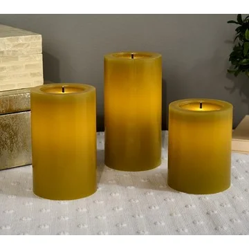 Bethlehem Lights S/3 Fiber Optic Flameless Pillars