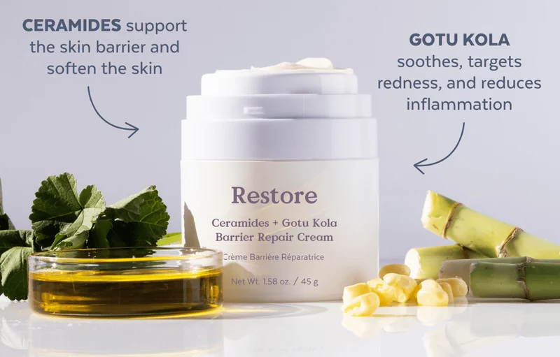 Ceramides support the skin barrier and soften the skin | Gotu Kola, soothes, targets redness, and reduces inflammation