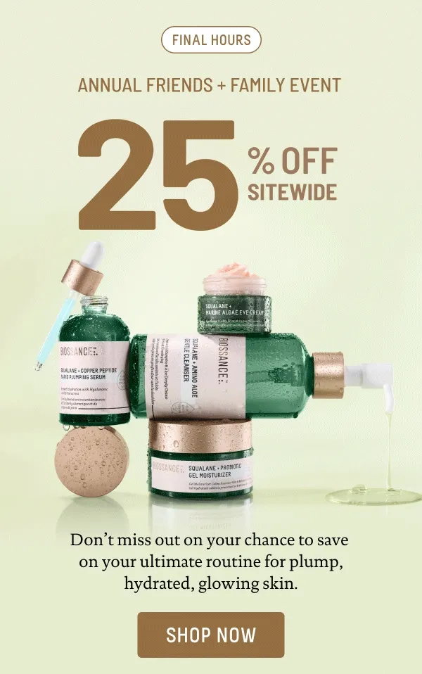 Ends Soon 25% Off Sitewide