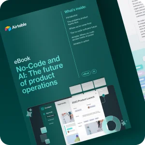 Teal book cover - No-Code and AI: The future of product operations