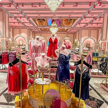 Mannequins wearing different outfits