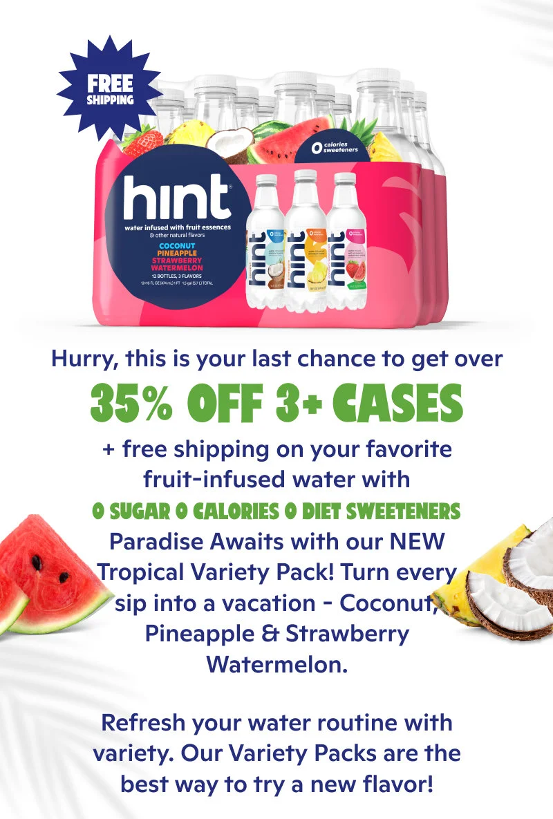 Hurry, get 35% off 3+ cases of your favorite fruit infused water