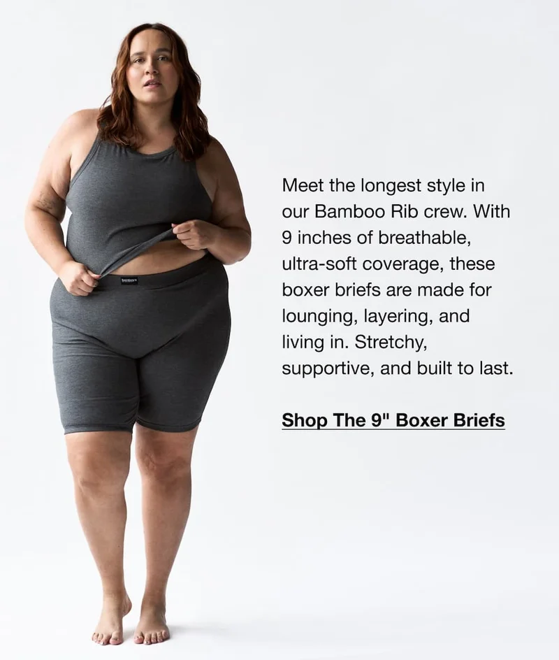 Bamboo Rib 9" Boxer Briefs