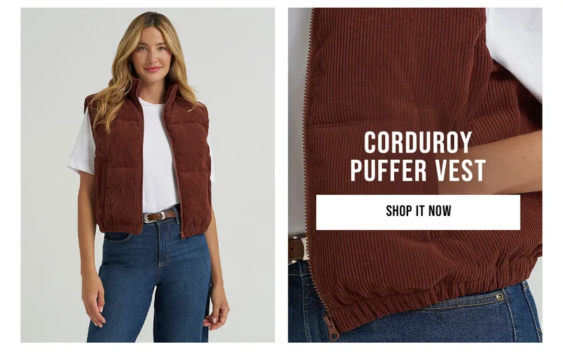 Women's Corduroy Puffer Vest