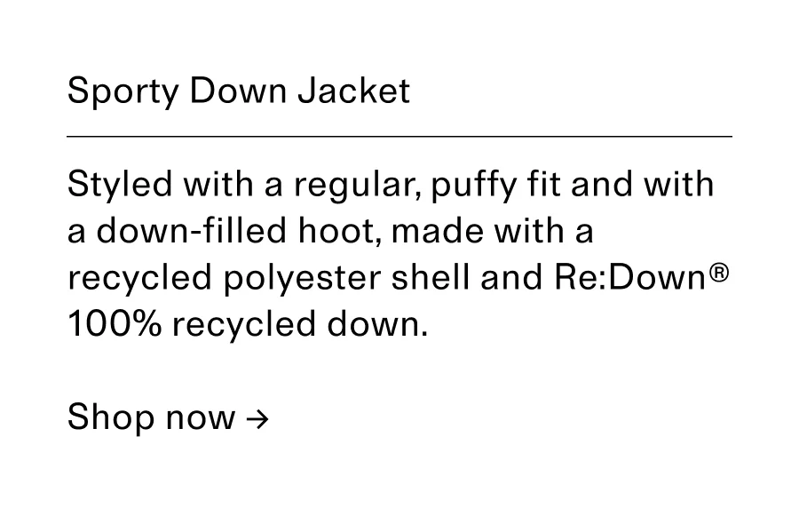 Sporty down jacket CTA